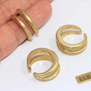 真鍮製アジャスタブルリング、ダブルワイヤーカフリング（18mm）、MGN208