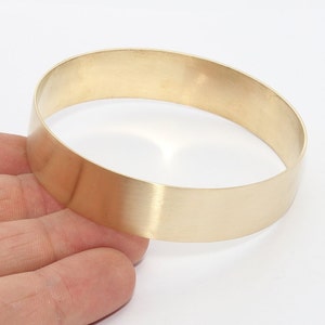 5 Pcs 15mm Raw Brass Bracelet , Flat Domed Bracelet , Raw Brass Domed Bracelet, Flat Bracebet Bangle, Raw Brass Bracelet Bangle