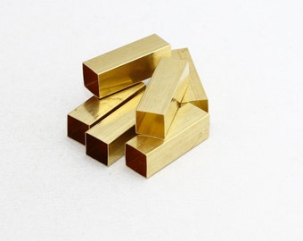 Raw Brass 10x30mm Tube Beads , Rectangle Tube Beads, Tubes, TBR79
