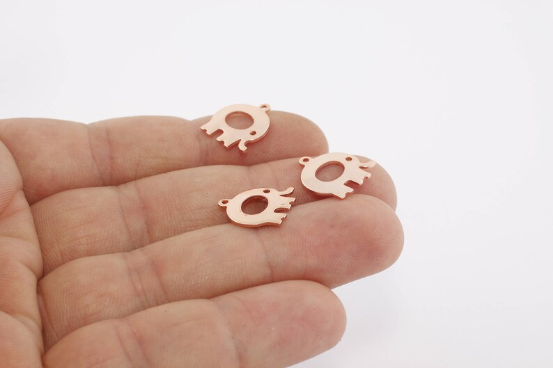Elephant Pendant 10 Pcs 14x14mm Rose Gold Elephant Charm EP Lucky Charm Rose Gold Plated Findings ROSE38 Dainty Charms Elephant Charm