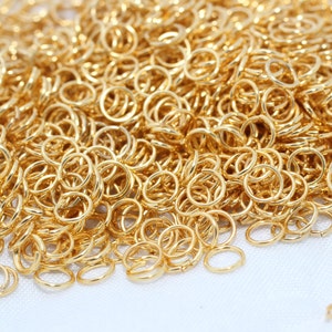 Anelli di congiunzione in oro lucido 24k da 4 mm, connettori in oro, anelli di congiunzione aperti, anelli di congiunzione in oro sfuso, forniture per la creazione di gioielli, TFJ, DOM1