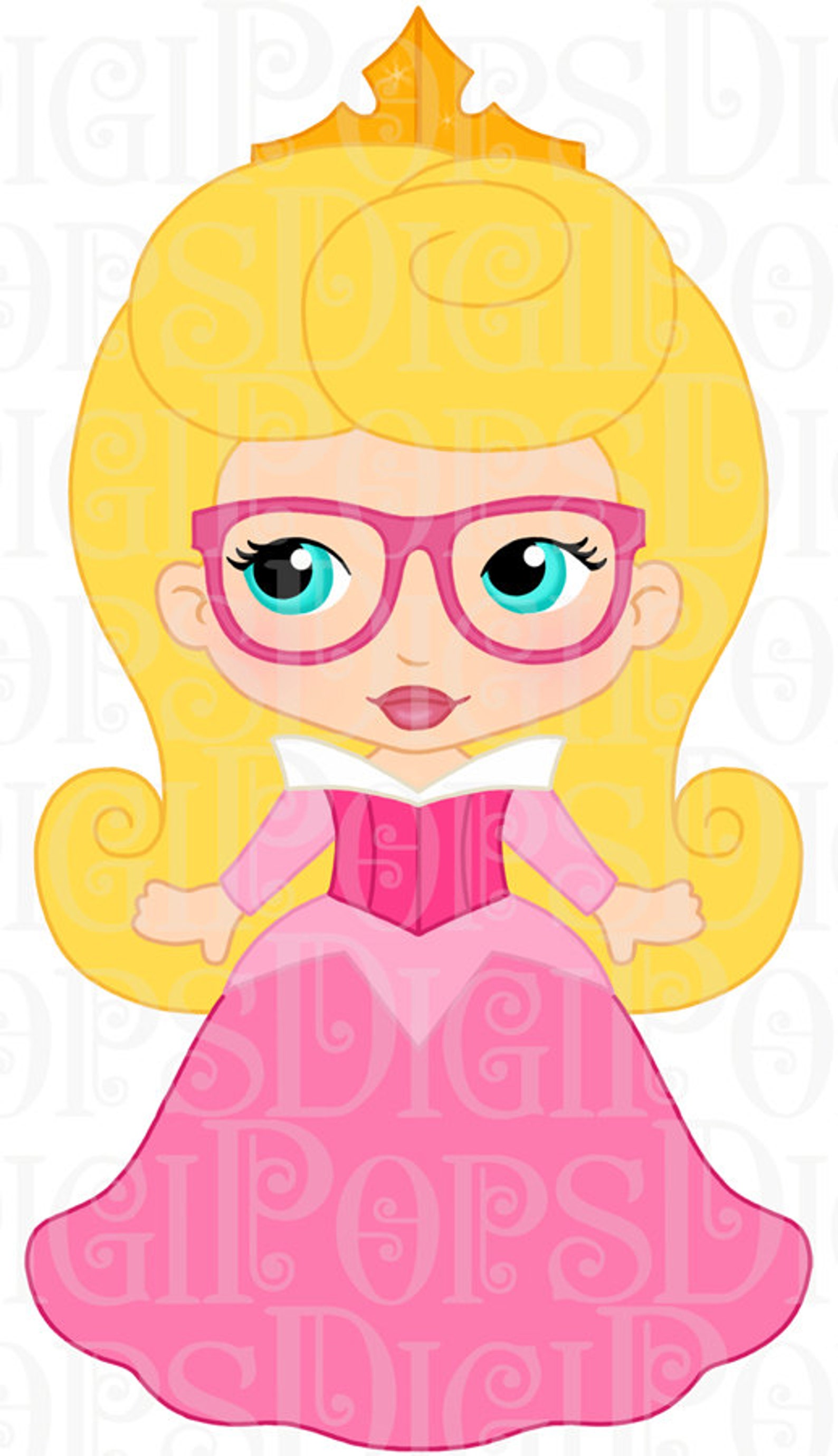 LITTLE PRINCESSES With GLASSES Digital Clip Art Set - Etsy