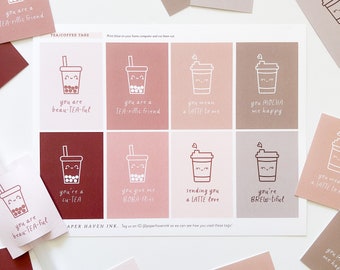 Boba and Coffee Pun Tags