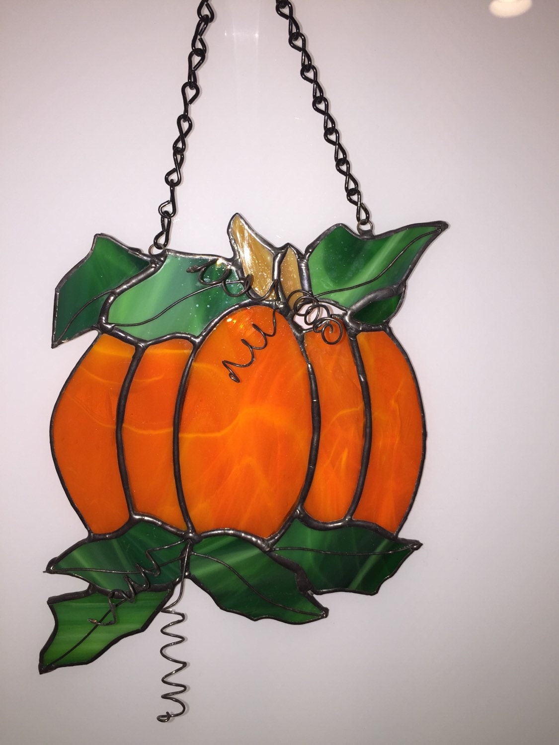 Fall Stained Glass Pumpkin, 3D glass pumpkin, Heirloom Stained Glass