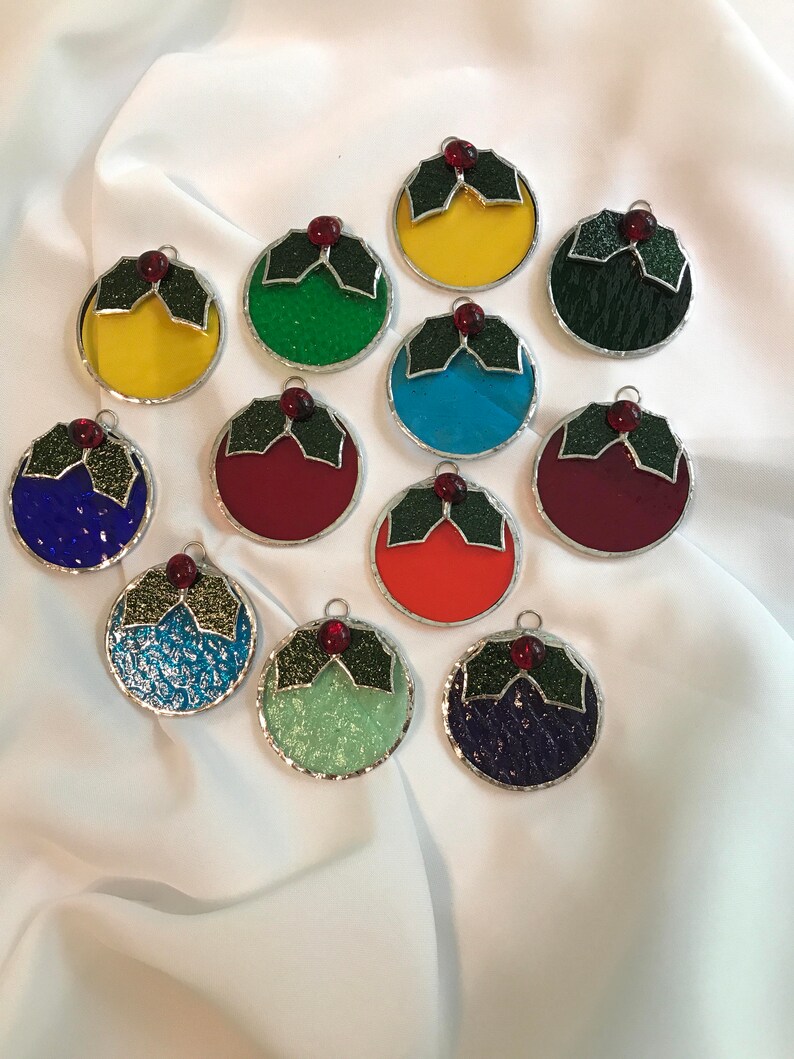 Stained glass Christmas ornament Etsy