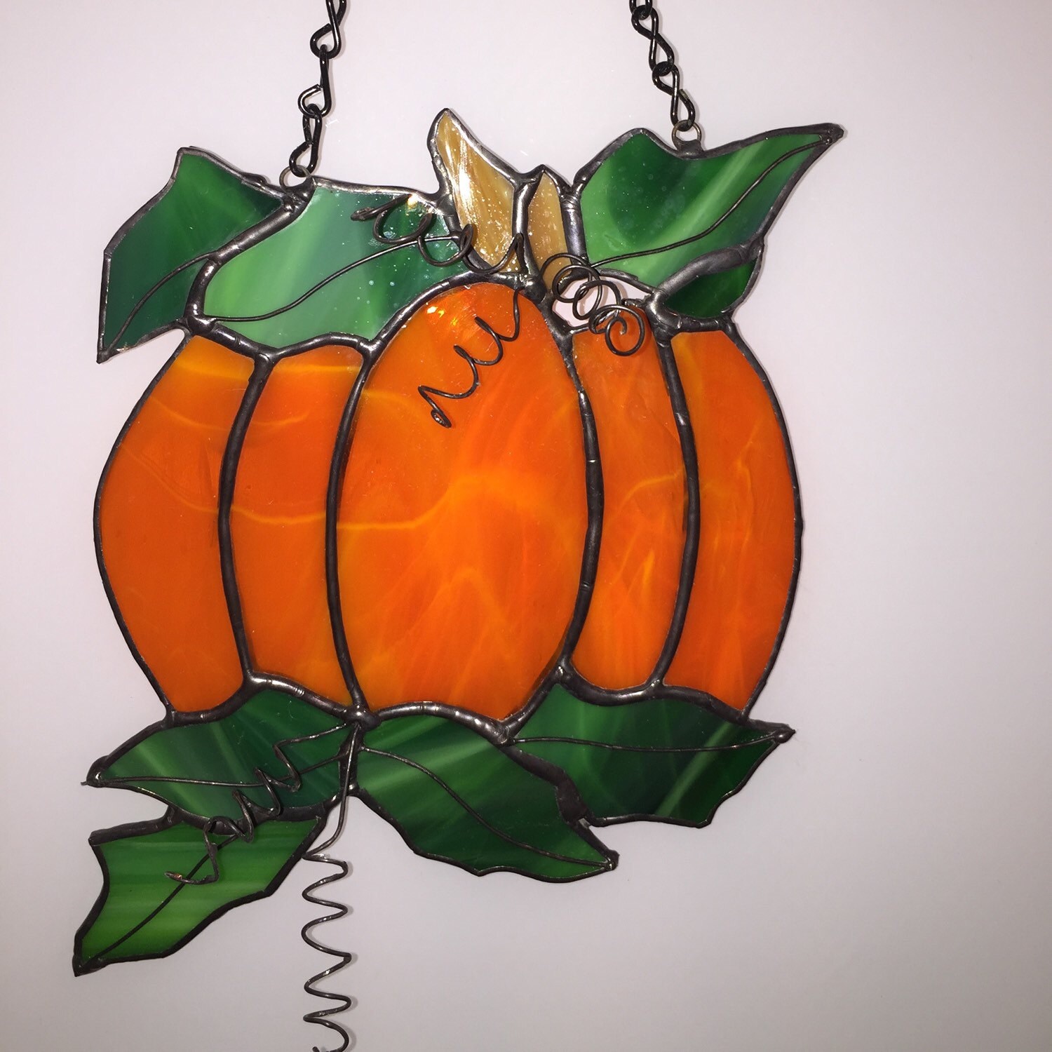 Fall Stained Glass Pumpkin, 3D glass pumpkin, Heirloom Stained Glass