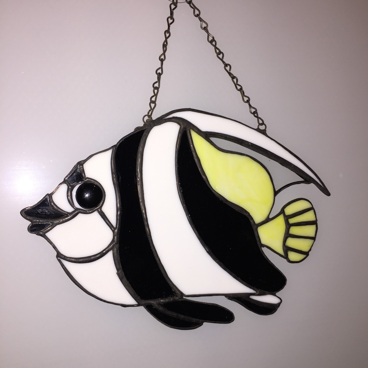 Stained Glass Banner Fish Tropical Fish Banner Fish Sun Catcher