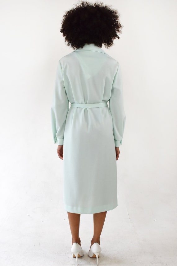 Vintage Midi Shirt Wrap Dress Button Down Collare… - image 5