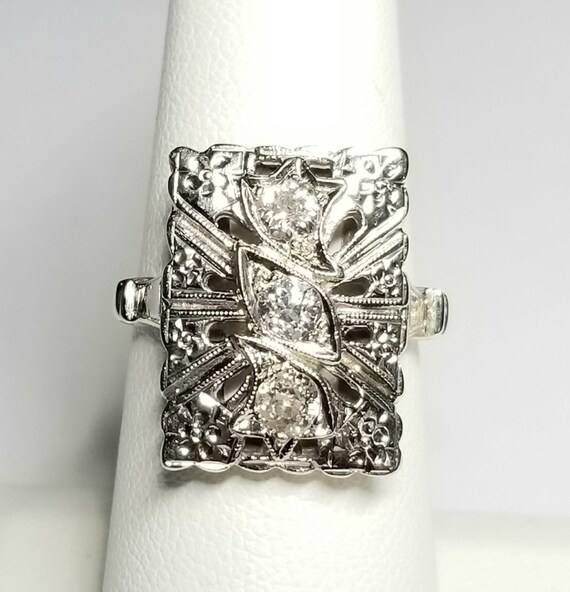 Art Deco Diamond Orange Blossom Ring-14k Gold