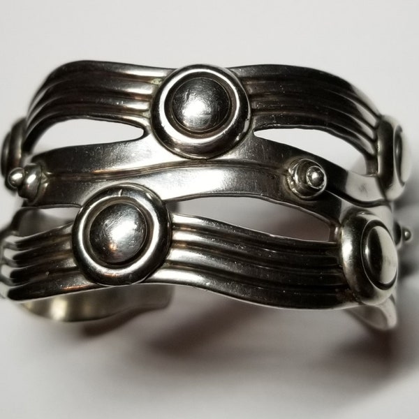 HOLD GeoffreyEstate Spratling Sterling Silver River Of Life Cuff Bracelet circa 1940's