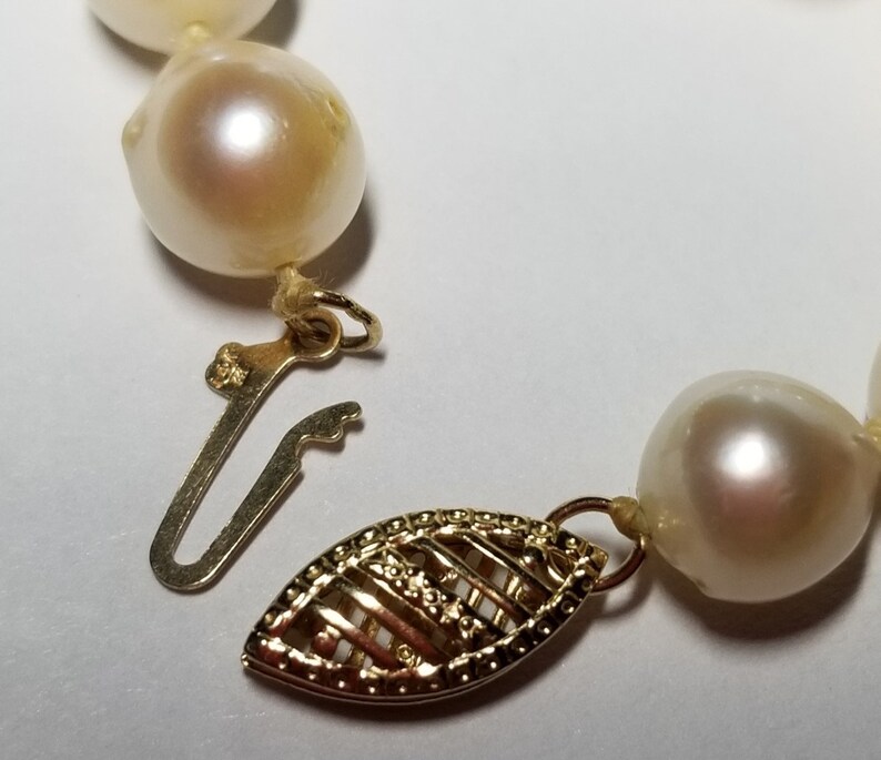 Estate Semi-Baroque Akoya Pearl Necklace-14k Clasp