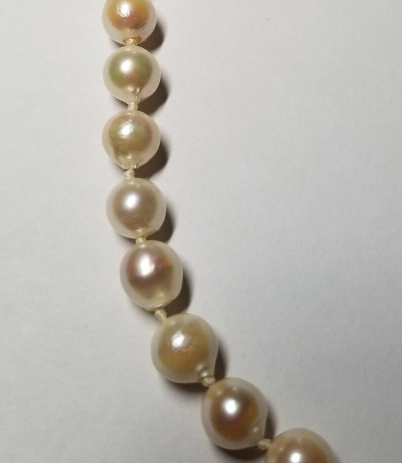 Estate Semi-Baroque Akoya Pearl Necklace-14k Clasp