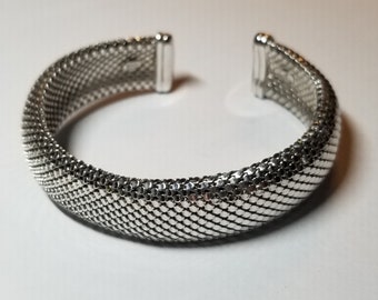 Italian Sterling Woven Cuff Bracelet-925