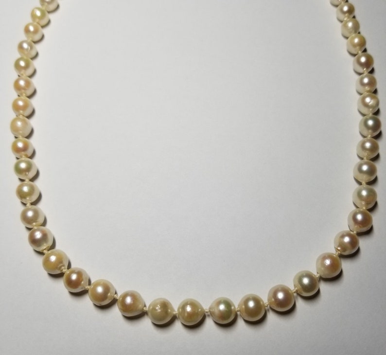 Estate Semi-Baroque Akoya Pearl Necklace-14k Clasp