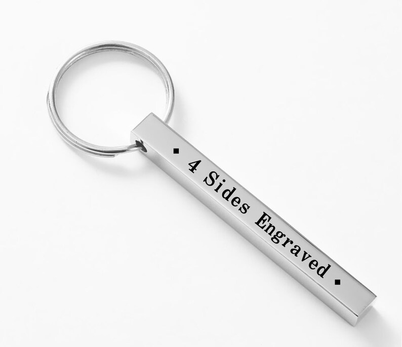 4 Sides 3D Bar Keychain Personalized Bar Keychain Engrave - Etsy