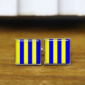 Kooer Maritime Signal Flags Cufflinks Custom Personalized Marine Nautical Flags Cuff Links for Sailor Seaman Mariner Murray Gift Style 1