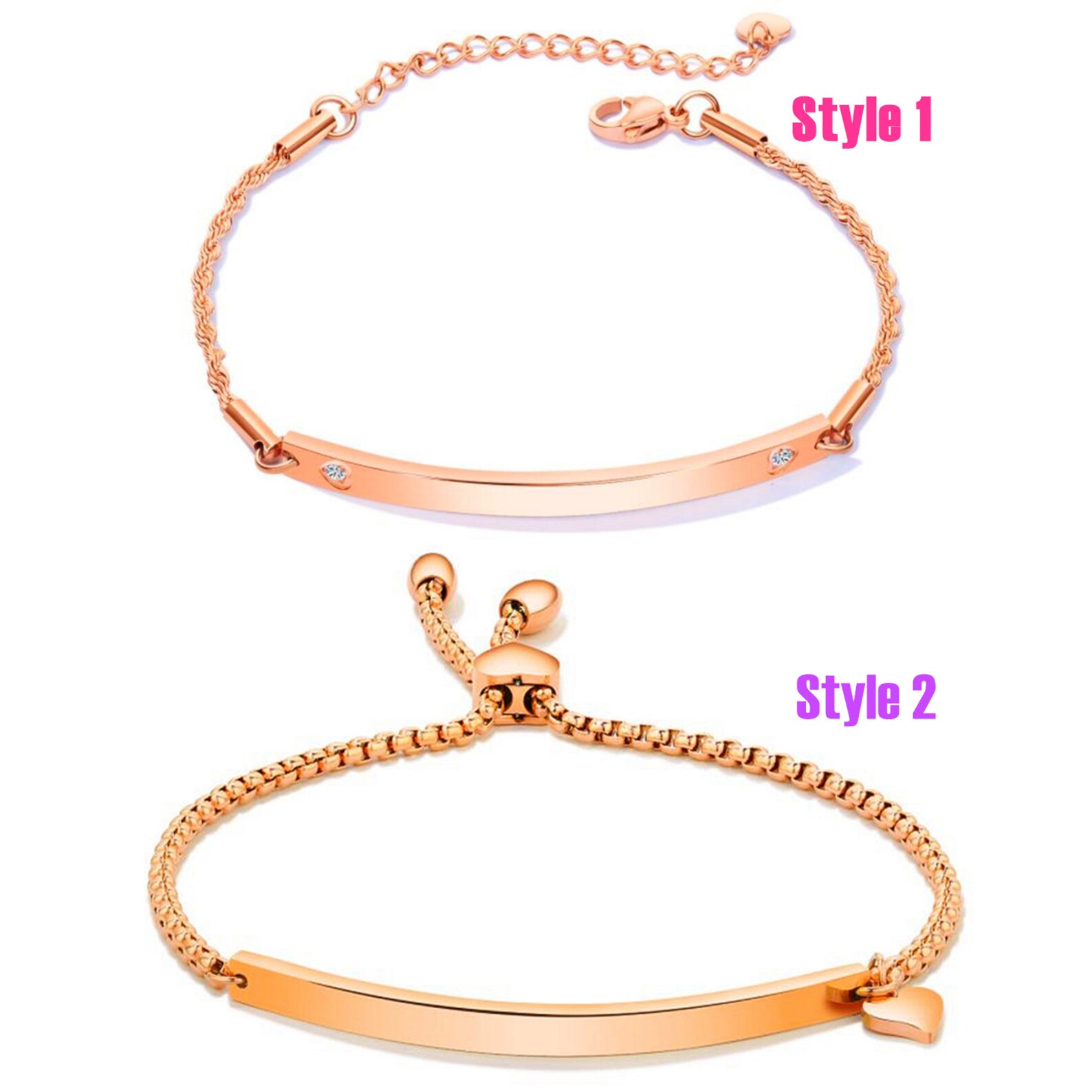 Custom Engraved Bracelet Custom Any Text Personalized Etsy