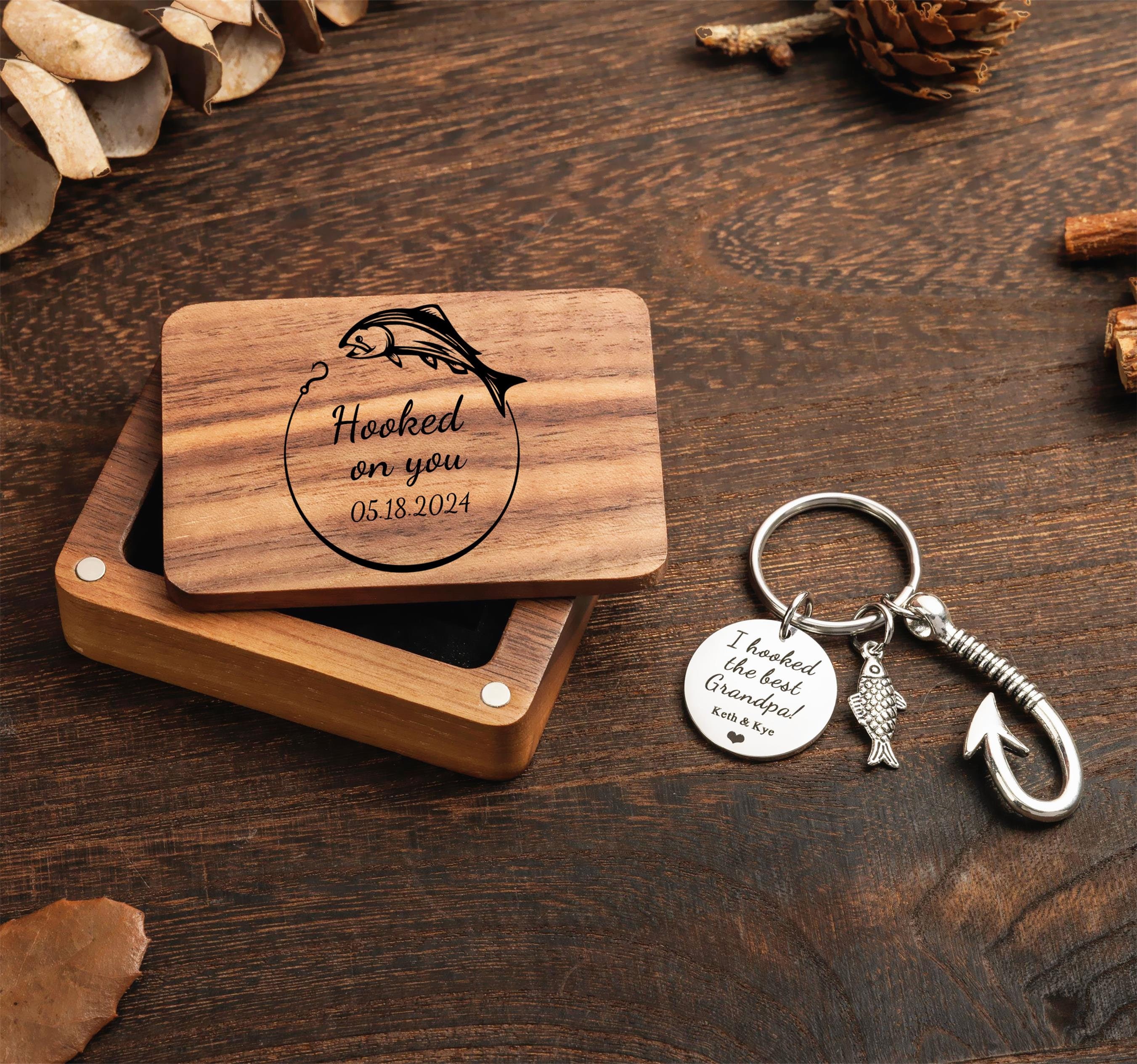 Custom Keychain,Personalized Fishing Keychain,Fishing Hook Keychain,Fishing Lure Keychain,Keychain Gifts For Him,Keychain For Father Husband