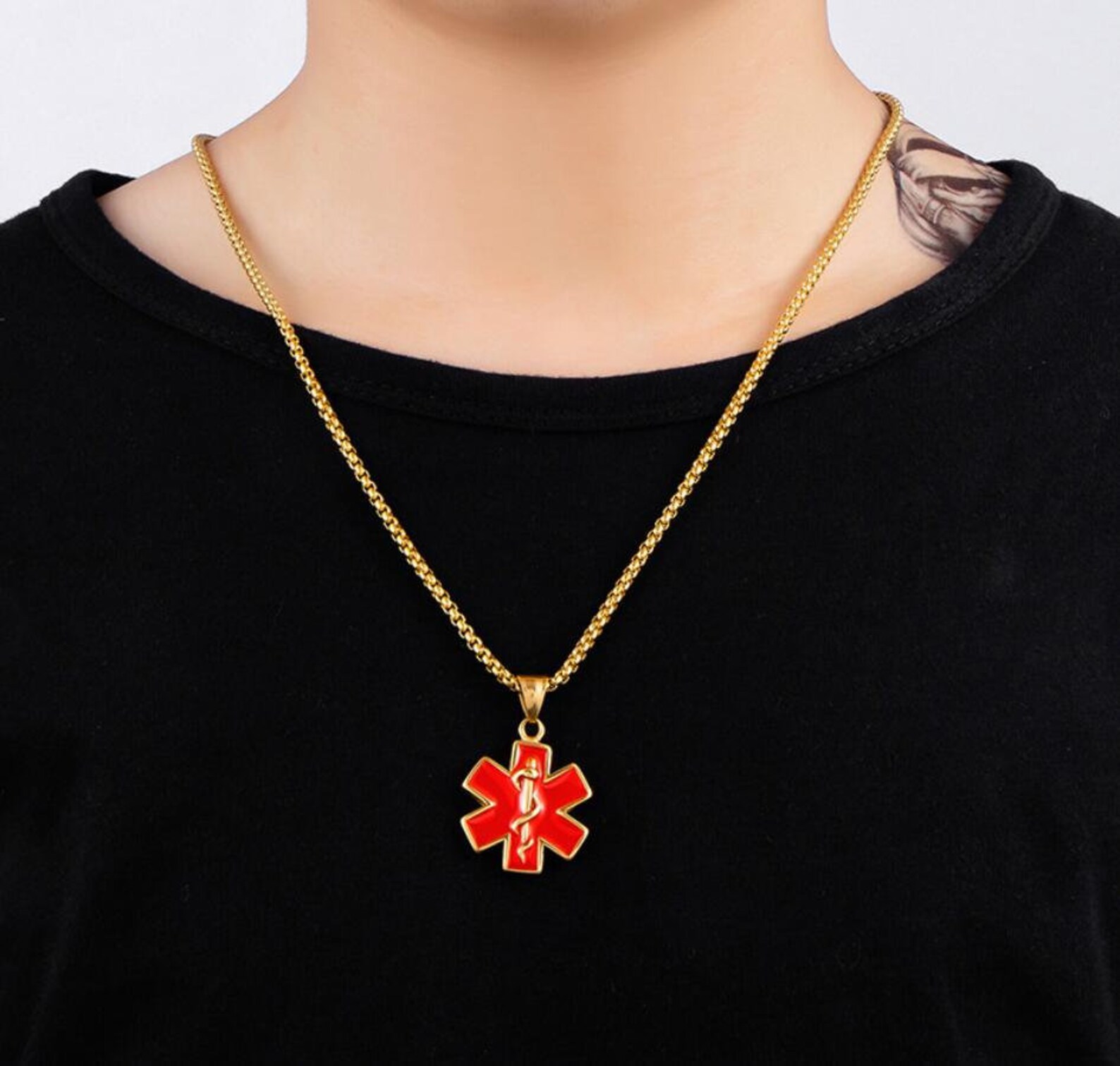 Custom Medical ID Necklace Personalized Engraved Medical Etsy