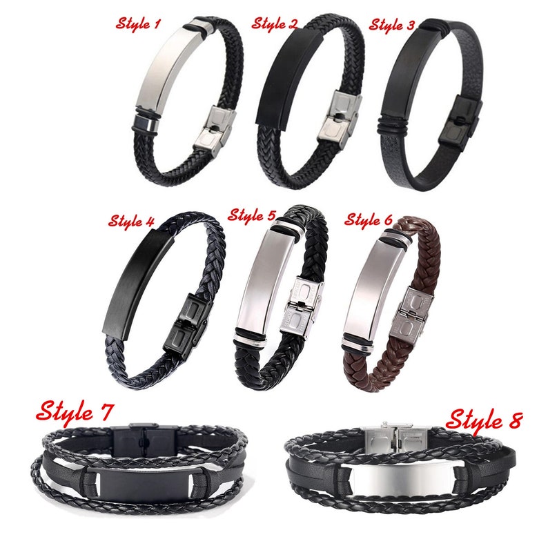 Custom Leather Engraved Bracelet Personalized Engraved Etsy