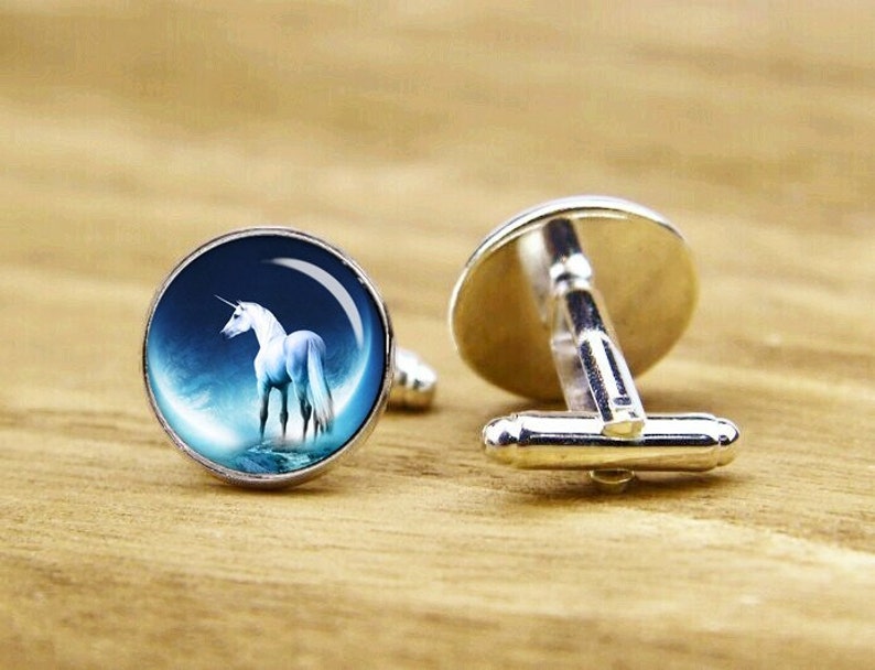 square cufflinks unicorn cufflinks tie clip or a matching set round glass cuff links custom personalized cufflinks good luck cufflinks
