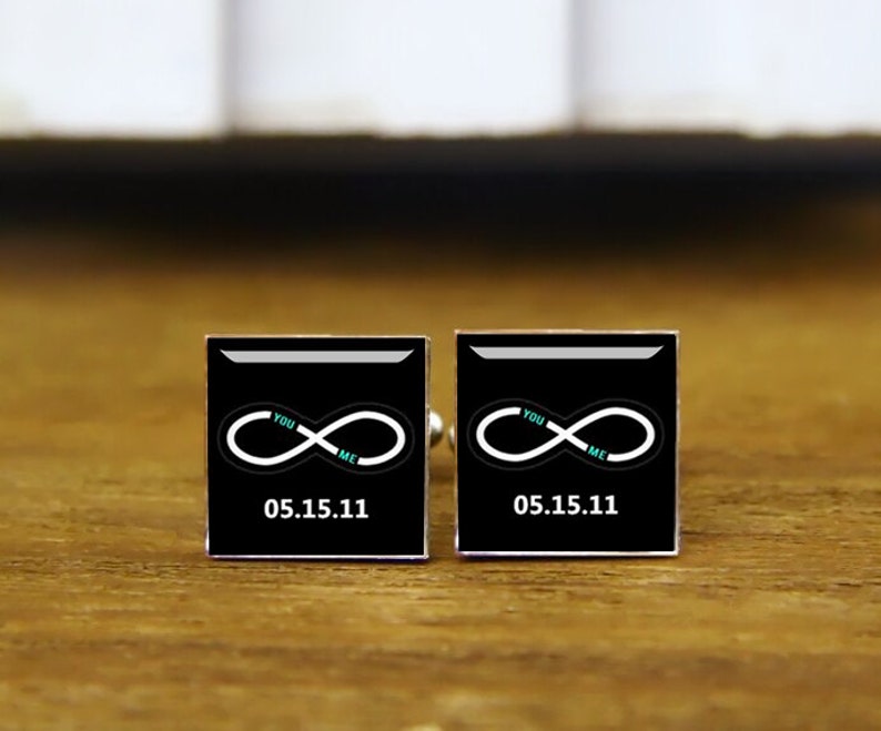 tie clip personalized cufflink custom date infinity cufflinks any text cufflinks custom wedding cufflinks always and forever cufflinks