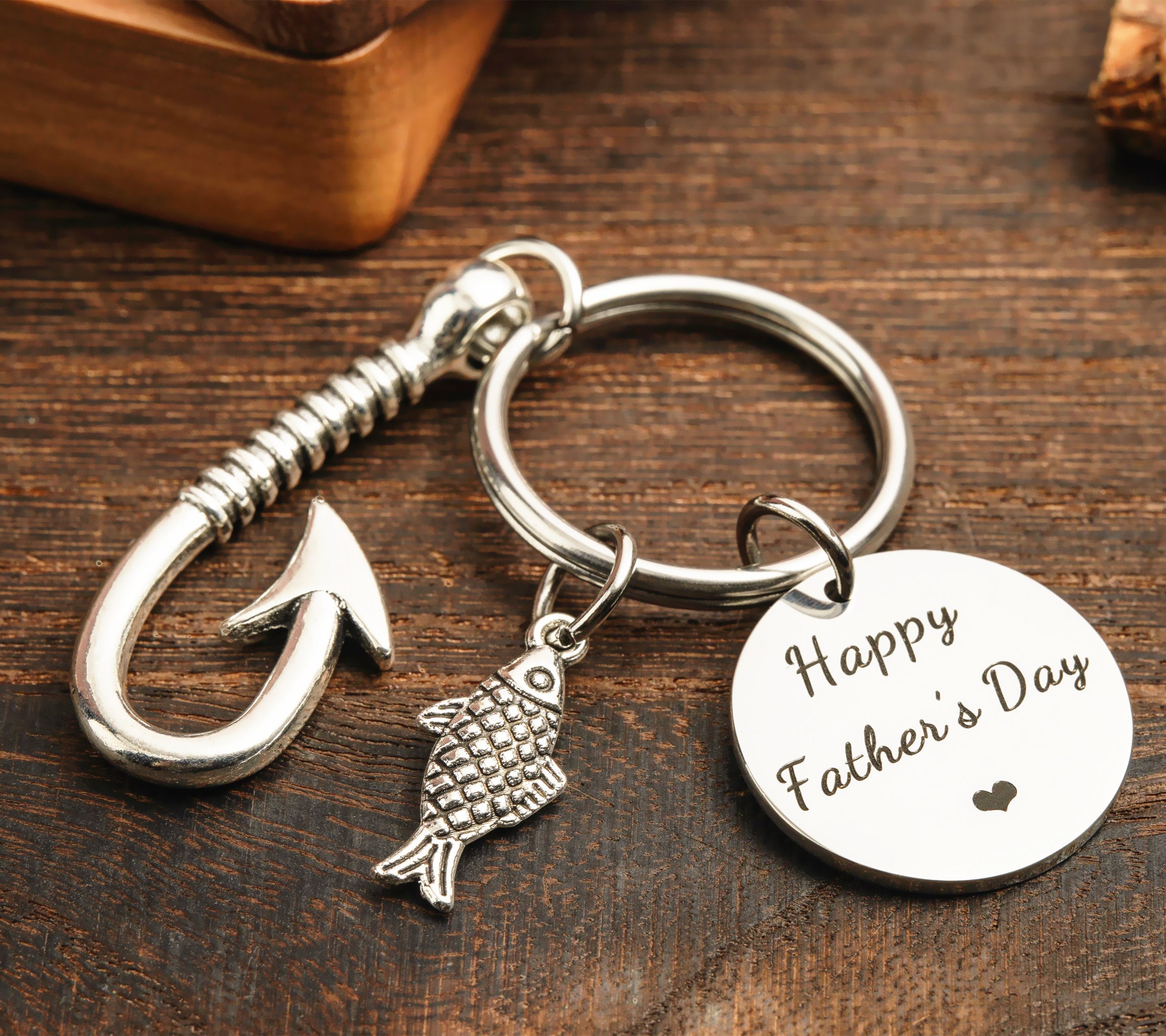 Custom Keychain,Personalized Fishing Keychain,Fishing Hook Keychain,Fishing Lure Keychain,Keychain Gifts For Him,Keychain For Father Husband
