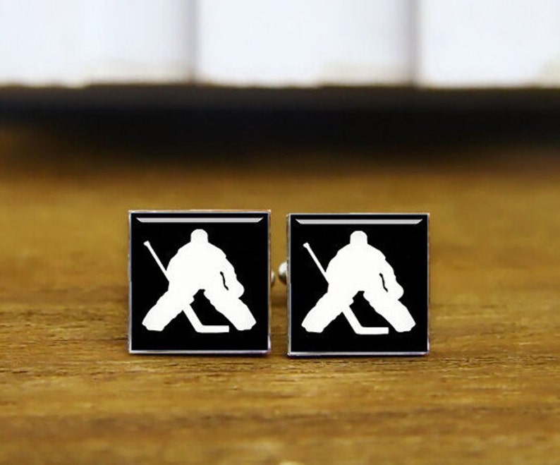 Ice hockey cufflinks custom sports cuff links custom round Etsy
