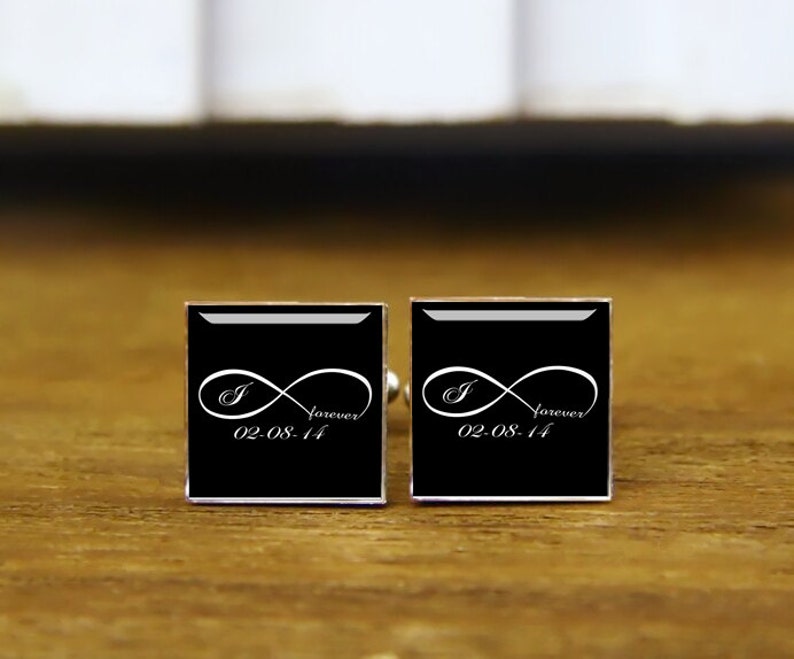 tie clip personalized cufflink custom date infinity cufflinks any text cufflinks custom wedding cufflinks always and forever cufflinks