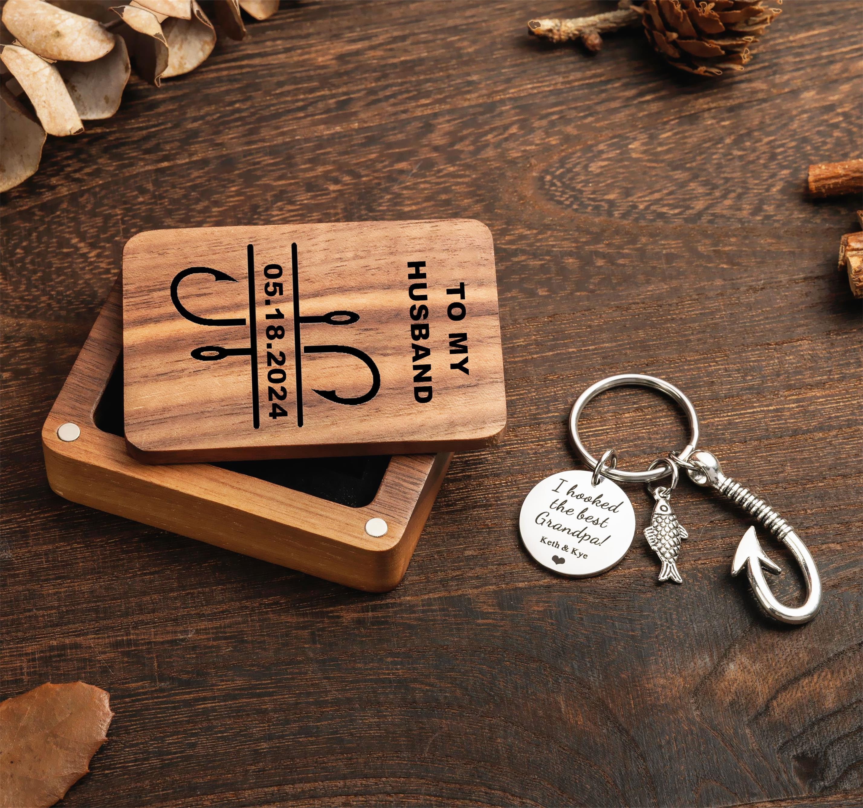 Custom Keychain,Personalized Fishing Keychain,Fishing Hook Keychain,Fishing Lure Keychain,Keychain Gifts For Him,Keychain For Father Husband