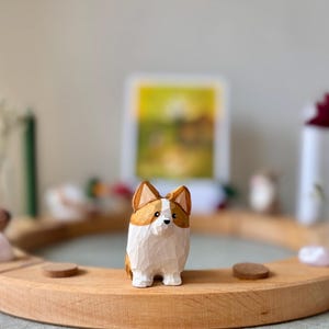 Corgi Hund Stecker für Jahresring – Holz Hund Deko für Grimm's oder Dille & Kamille, Jahreszeitentisch, Waldorf Deko, Tierdeko, Bauernhof