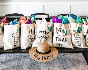 BEACH BAGS | Fiesta Bachelorette Gift Bags, Fiesta Siesta Tequila Repeat, Nacho Average Bride, Bachelorette Weekend Tote, Bridesmaid Gift