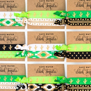 Tequila Hair Tie Favors | Womens Birthday Favors, Mexico Trip, Birthday Weekend, Fiesta Birthday Party Favors, 21st 30th 40th 50th Birthday