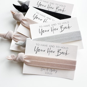 Lazos para el pelo personalizados para bodas / Para tener y sujetar el pelo, lazos para despedidas de soltera y despedidas de soltera, estilo minimalista moderno neutro