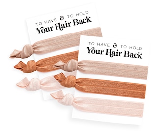 Retro Bridesmaid Proposal Hair Tie Card | Terracotta Wedding, Burnt Orange Bridal Party Hair Tie Cards, To Have And To Hold Your Hair Back