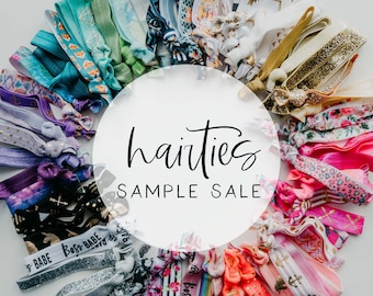 SAMPLE SALE | Pack of Surprise Printed Elastic Hair Ties, Assorted Mix of Prints + Designs, Creaseless Elastic Hair Ties, Sale Discount