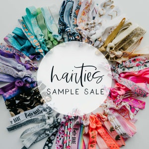 SAMPLE SALE | Pack of Surprise Printed Elastic Hair Ties, Assorted Mix of Prints + Designs, Creaseless Elastic Hair Ties, Sale Discount