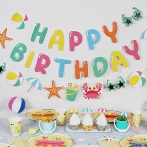 Pool Party Birthday Banner | Beach Theme, Summer Fun