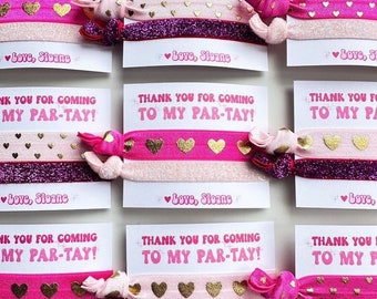 PAR-TAY Hair Tie Favors | In My Birthday Era Favors, Dance Party Favors for Girls, Concert Theme Birthday Sleepover, Teen Girl Party Favors