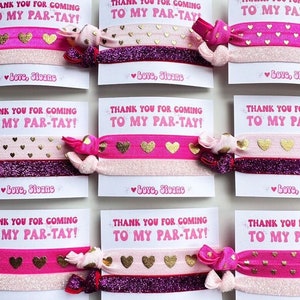 PAR-TAY Hair Tie Favors In My Birthday Era Favors, Dance Party Favors for Girls, Concert Theme Birthday Sleepover, Teen Girl Party Favors image 1