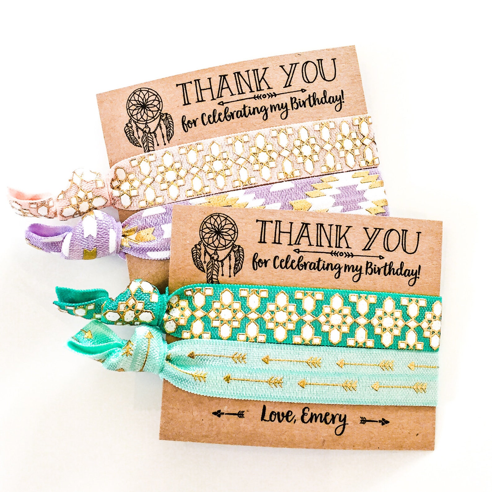 Dreamcatcher Boho Birthday Party Hair Tie Favors Tribal Boho Etsy