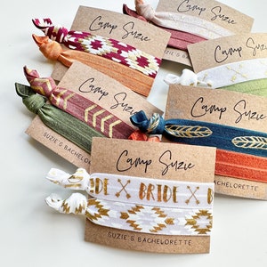 Camp Bachelorette Party Favors | Personalized Camping Cabin Hair Ties, Bachelorette Troop, Perfect for Hangover Kits, Glamping Weekend Favor
