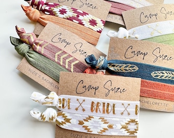 Camp Bachelorette Party Favors | Personalized Camping Cabin Hair Ties, Bachelorette Troop, Perfect for Hangover Kits, Glamping Weekend Favor