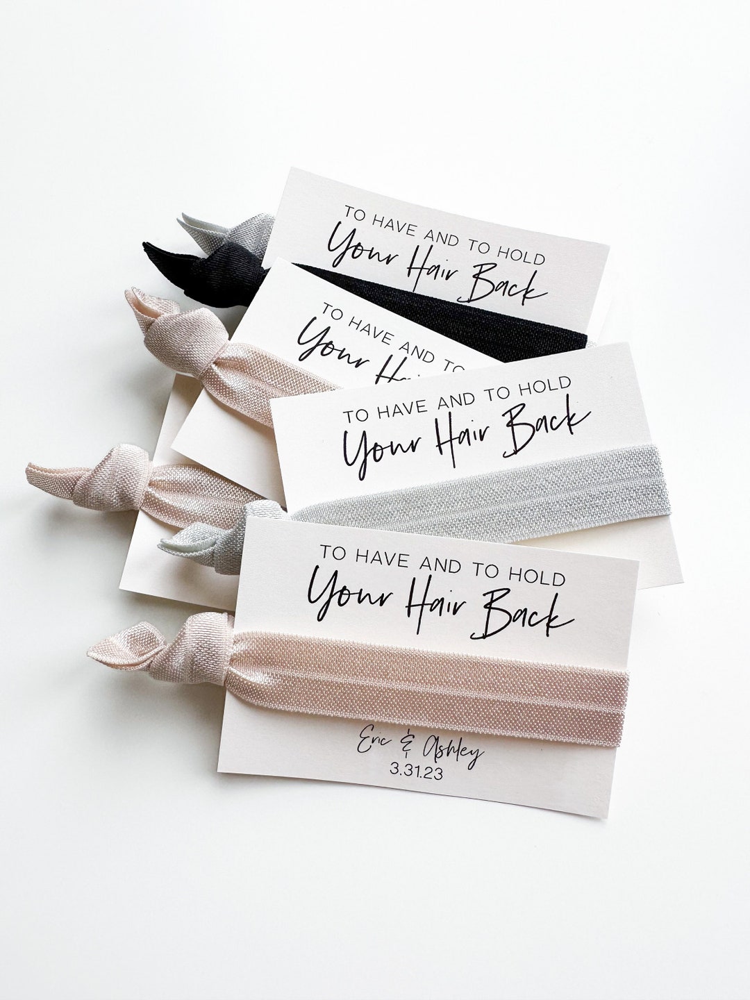 Personalized Wedding Hair Tie Favors to Have and to Hold Your Hair Back