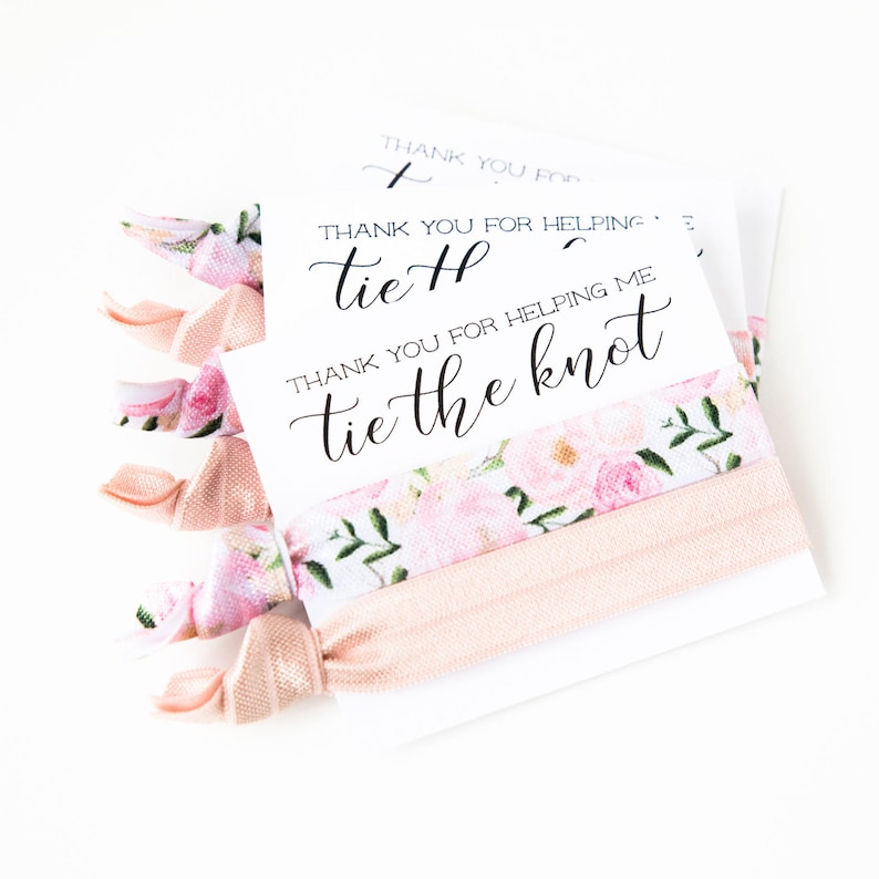 Hair Tie Bridal Shower Favor Rose Floral Hair Tie Favor Etsy
