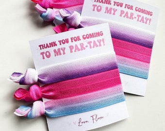 PAR-TAY Hair Tie Favors | In My Birthday Era Favors, Dance Party Favors for Girls, Concert Theme Birthday Sleepover, Teen Girl Party Favors