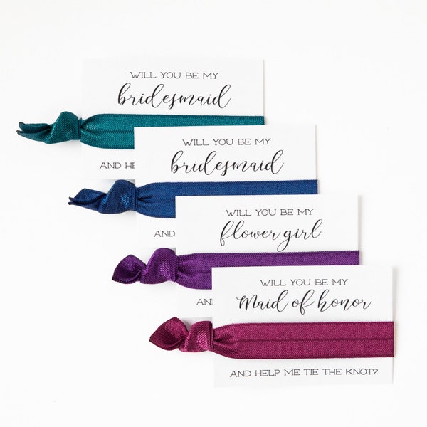 Bridesmaid Proposal Hair Tie Card | Simple Bridal Party Proposal Idea, Wedding Party Hair Tie Gift, Bridesmaid Gift, Maid of Honor Proposal