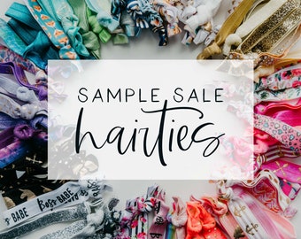 SAMPLE SALE | Pack of Surprise Printed Elastic Hair Ties, Assorted Mix of Prints + Designs, Creaseless Elastic Hair Ties, Sale Discount
