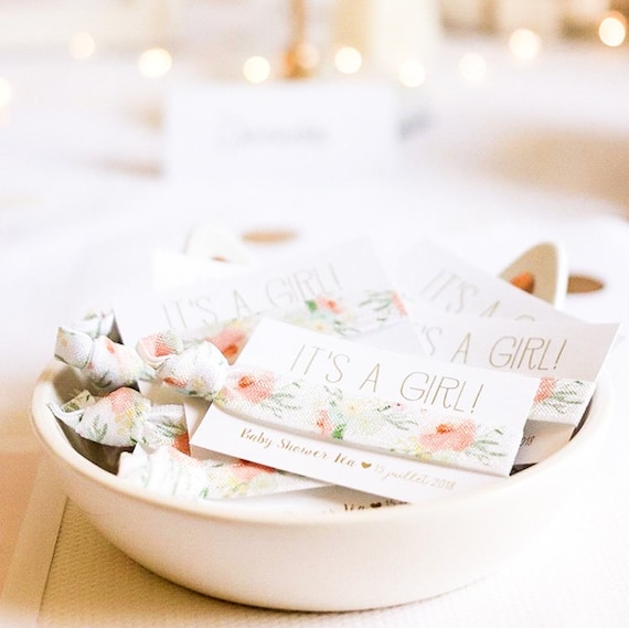 baby shower hair tie favors