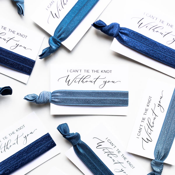 Dusty Blue Bridesmaid Proposal Hair Tie Gift | Navy Blue Bridesmaid Gift, Slate Blue Bridesmaid Box Hair Ties, Bridal Party Proposal Gift